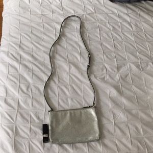 Cole Haan mini silver leather cross-body bag